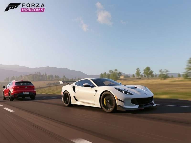 Forza Horizon 5 Demo gameplay screenshot showing a car racing through Mexican landscape