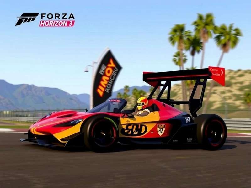 Forza Horizon 3 Demo gameplay showing a Lamborghini on Australian beach