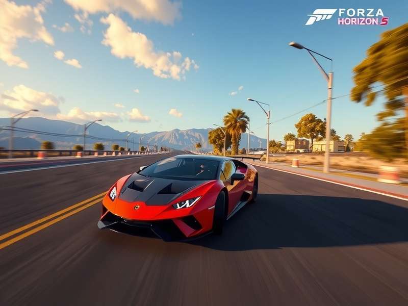 Forza Horizon 5 modified supercars racing through Mexican landscape