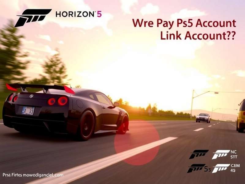 Forza Horizon 5 PS5 account linking interface showing Xbox and PlayStation connection