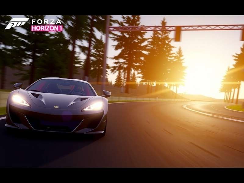 Forza Horizon 1 opening screen with music visualization