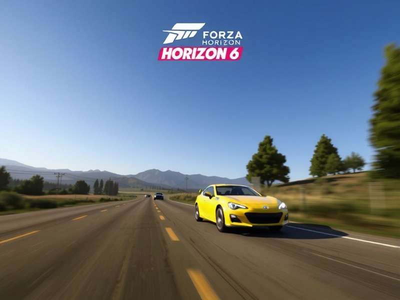 Concept image of Forza Horizon 6 showcasing a scenic driving landscape