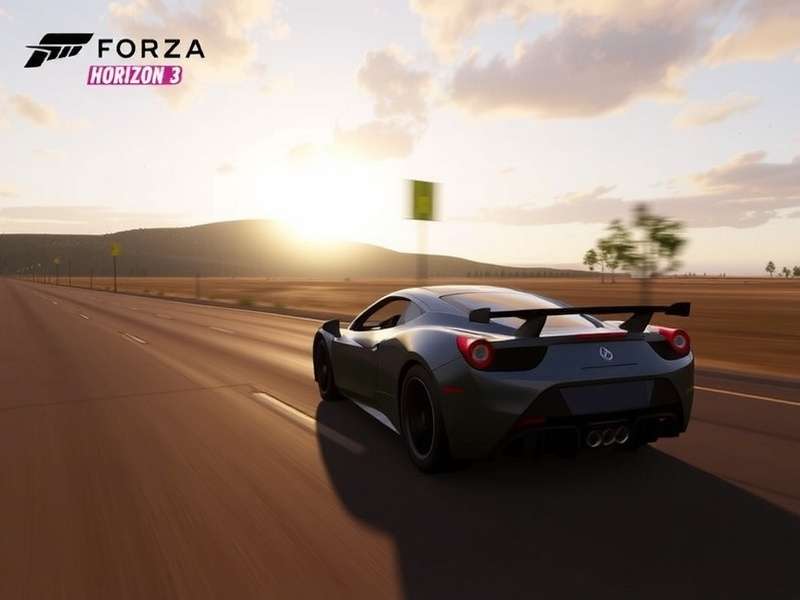 Forza Horizon 3 gameplay screenshot showing exotic cars racing on Australian beach