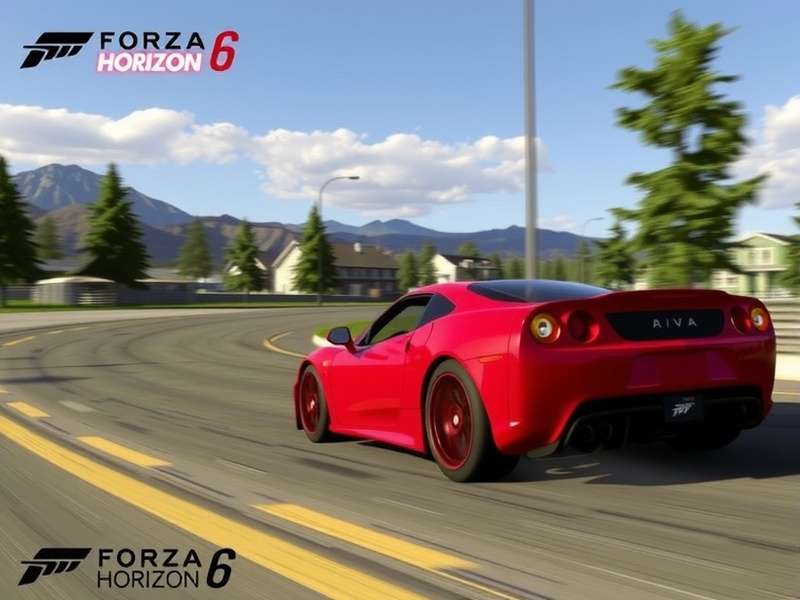 Concept art of a vibrant open-world racing landscape for Forza Horizon 6