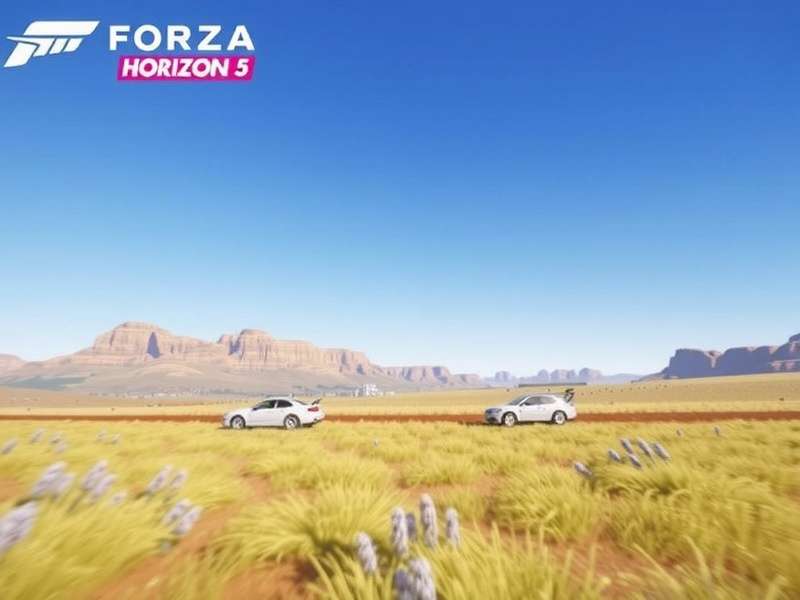Forza Horizon 5 online convoy of exotic cars driving through a Mexican canyon