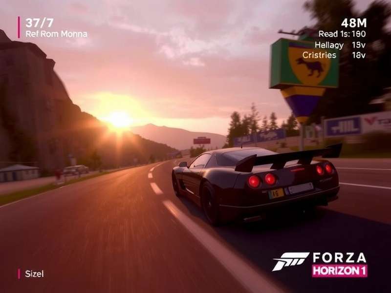 Forza Horizon 1 gameplay screenshot showing a car racing in Colorado