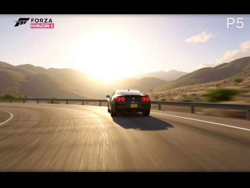Forza Horizon 5 PS5 gameplay screenshot showcasing a supercar in a Mexican desert landscape