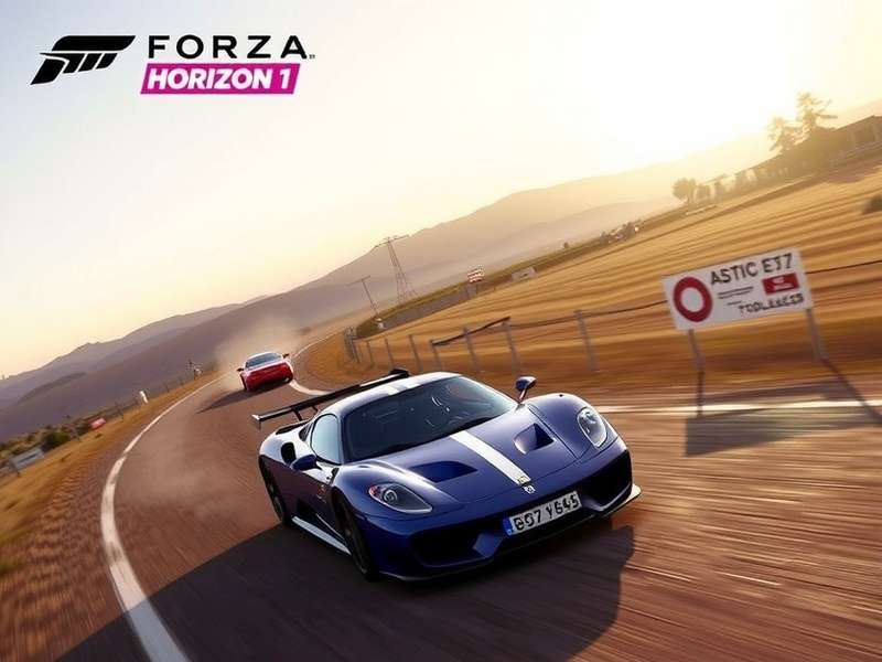 Forza Horizon 1 gameplay screenshot showing a Lamborghini racing through Colorado mountains