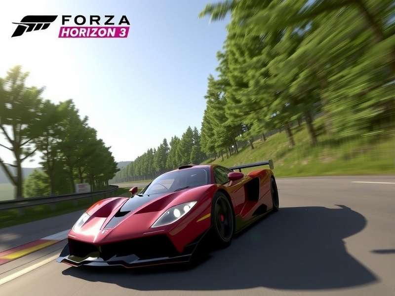 Forza Horizon 3 Australian landscape with exotic cars racing along the coastline