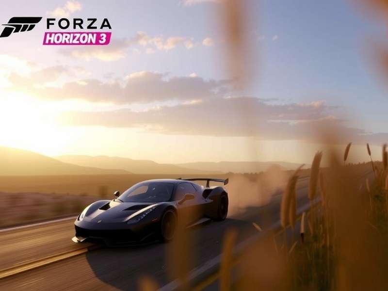 Forza Horizon 3 gameplay showing exotic cars racing through Australian landscape