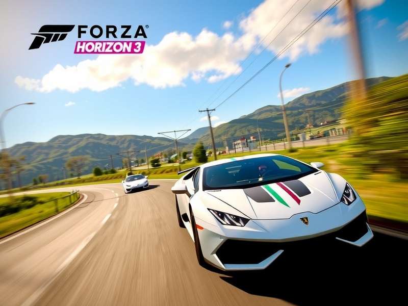Forza Horizon 3 PC gameplay screenshot showing open world and cars