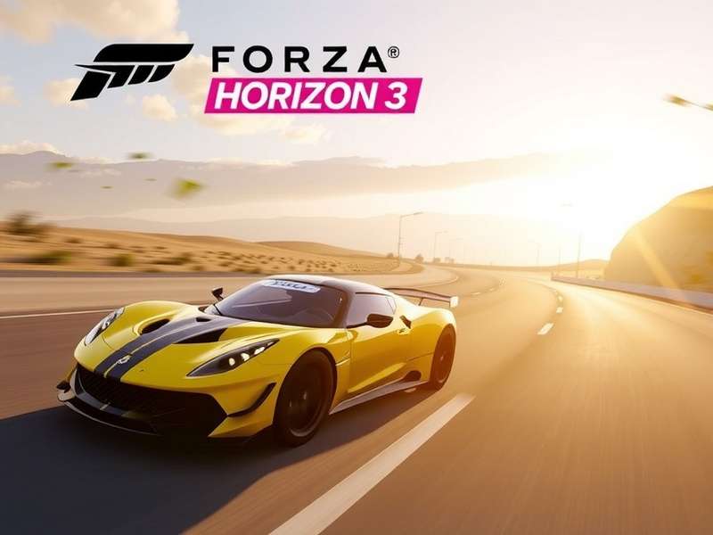 Forza Horizon 3 Official Cover Art showcasing Australian landscape with exotic cars