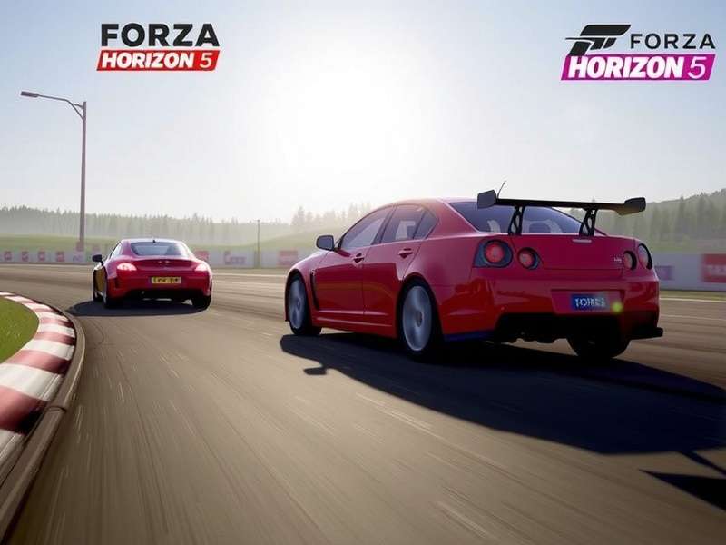 Forza Horizon 5 Drag Racing – two cars launching at the drag strip in Mexico