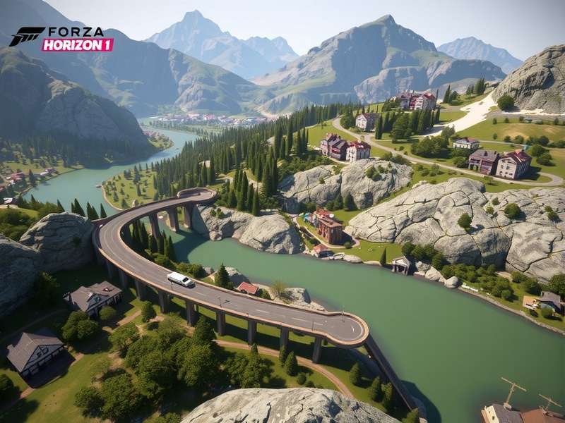 Forza Horizon 1 Map overview showing Colorado landscape with mountain roads and festival grounds
