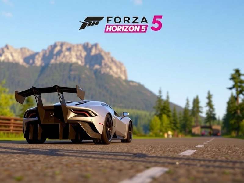 Forza Horizon 5 PS5 Premium Edition hero shot showing a Koenigsegg Jesko racing through the jungles of Mexico