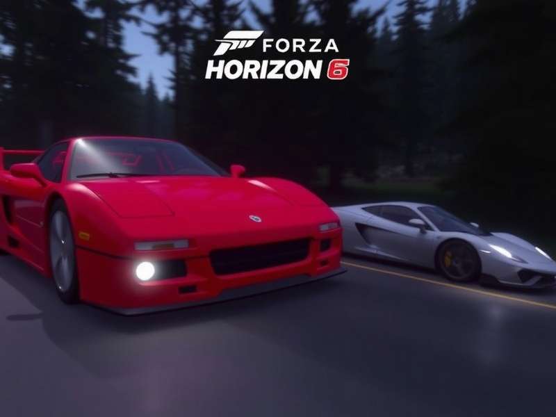 Forza Horizon 6 cover art with desert horizon and supercars