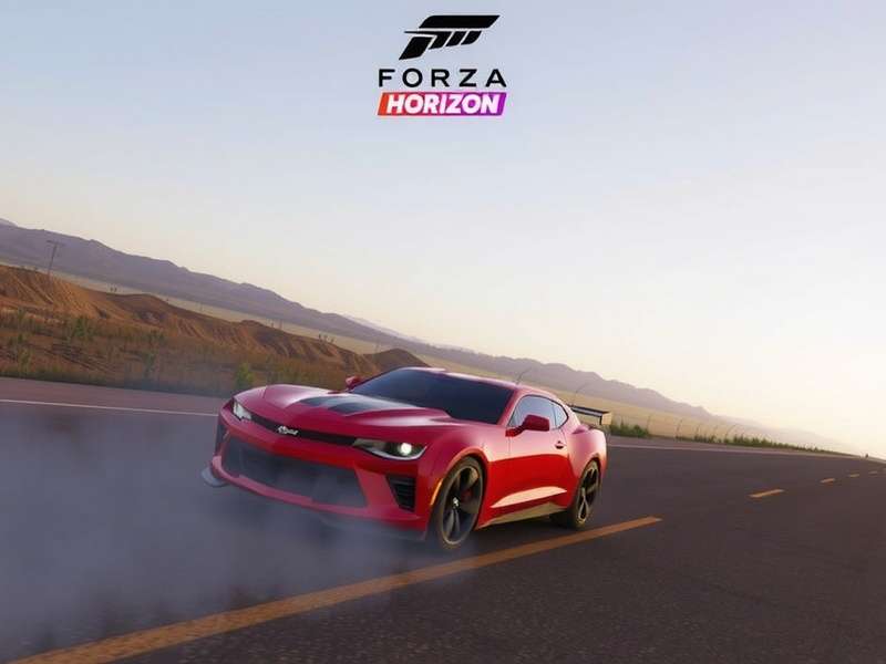 Forza Horizon open-world racing gameplay with sports car on a coastal road